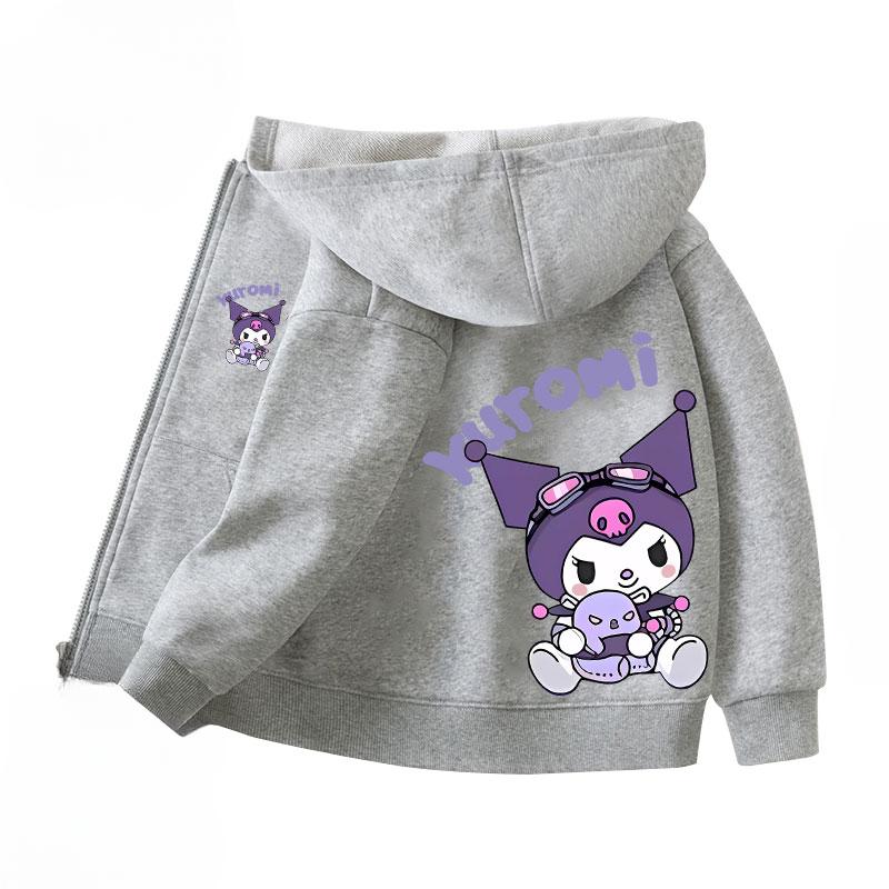 2025 MINISO Мягкая и милая Куроми Мультфильм Аниме периферия Мальчики и Девочки Толстовки с капюшоном на молнии Осень и Зима Модная детская толстовка с капюшоном на молнии