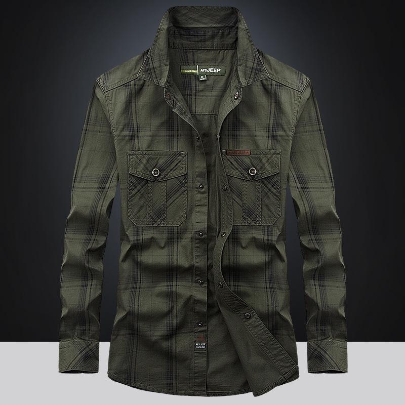 2024 Men's Winter Fleece-Lined Plaid Shirt – Plus Size, Long Sleeve, Casual Cotton Trendy Shirt