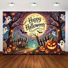 1 piece, a vibrant polyester backdrop for the haunted forest scene, suitable for family gatherings