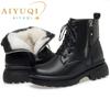 Women Winter Boots Genuine Leather Women Snow Boots Wool Warm Non Slip Large Size Women Ankle Boots