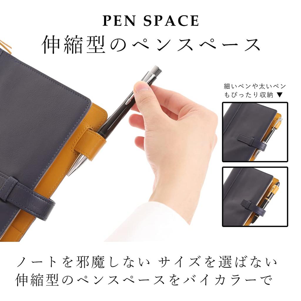 Обложка для блокнота Lightex A5 Совместима с Hobonichi и органайзером из натуральной коровьей кожи Серого размера, Cousin, Кожа, Двухцветная, Обложка, CV-Monoleather,