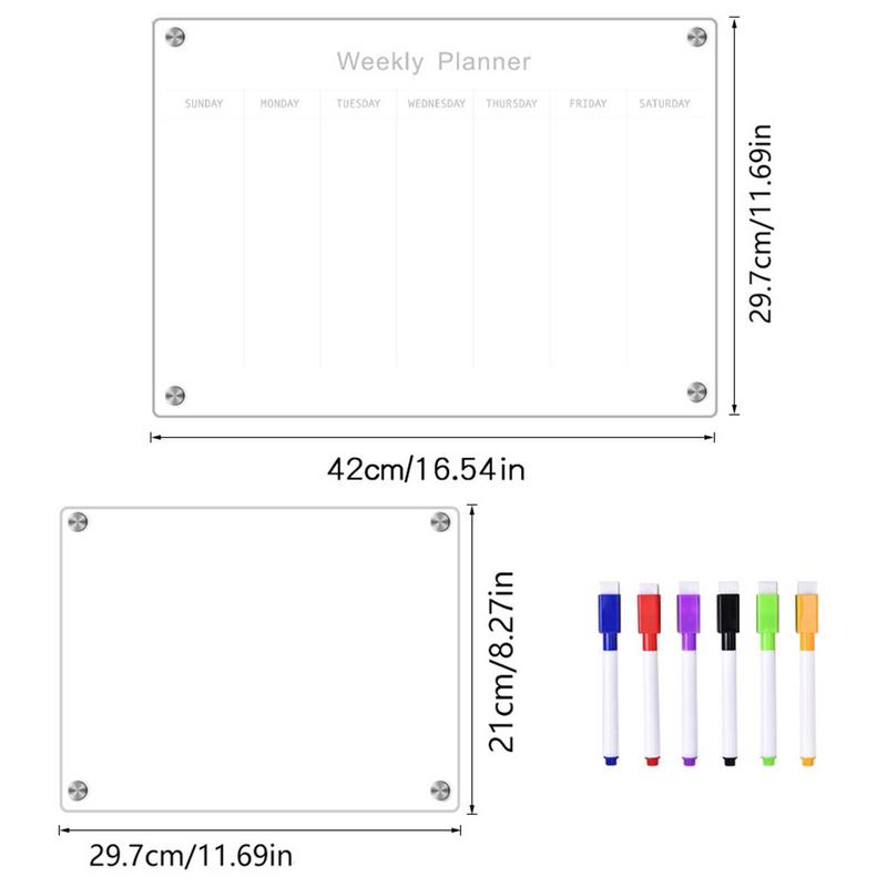 Magnetic Whiteboard Sticker Acrylic Writing Plan Whiteboard Portable Magnetic Refrigerator Dry Erase Board Calendar For Wall