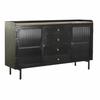 Natural Black and Gold Metal Mango Wood Sideboard (145 X 40 X 85 Cm)