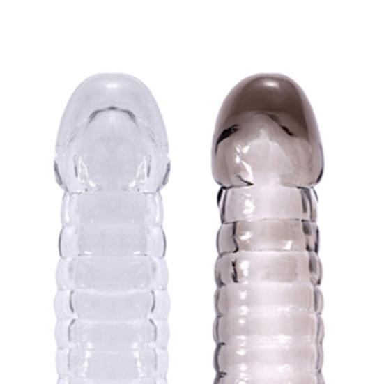 Penis Extender Reusable Sexual Stimulation Silicone Sex Condom Delay Sleeve for Couple