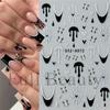 New nail art stickers ins Halloween glitter French love spider web black blood drop nail stickers