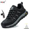 Spring and Autumn Annals New Fashion Men Work Safety Shoes Anti-puncture Male Indestructible Work Shoes Lightweight Safety Boots