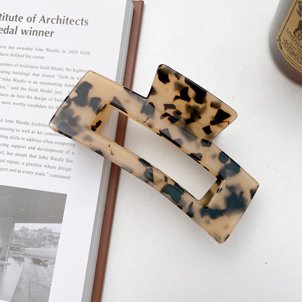French Style Acetic Acid Hair Clip Colorful Shark Clip Rectangular Hollow Hair Claw  Female
