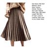 Women Midi Skirt Elastic High Waist Solid Color Loose Fit Long Skirt