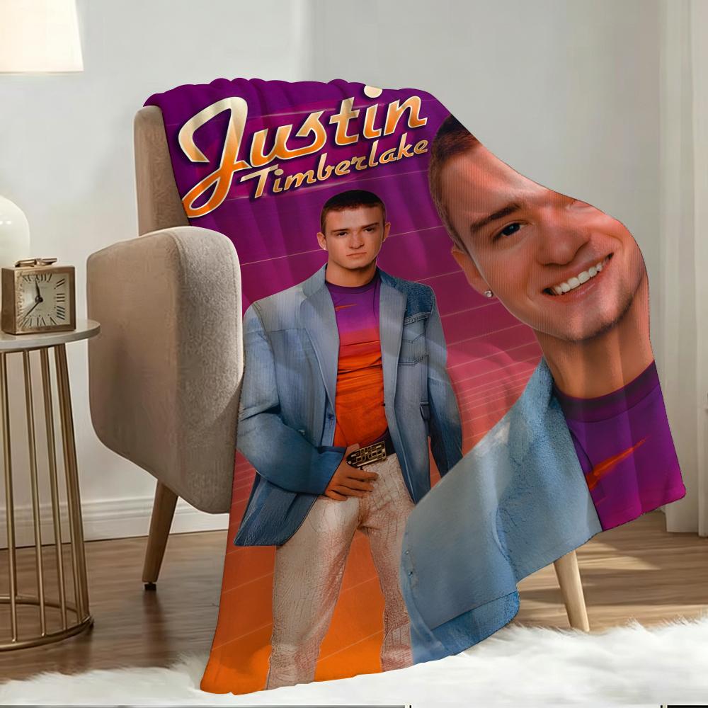 Singer J-Justin Timberlake Throw Soft Warm Flannel Fleece Throw Blanket, Cozy Plush for Sofa Bed & All Seasons