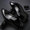 Men's Breathable Leather Shoes Formal Business Shoes Pointed Lace-up Flat Wedding Shoes Men's Large Size Wish2025