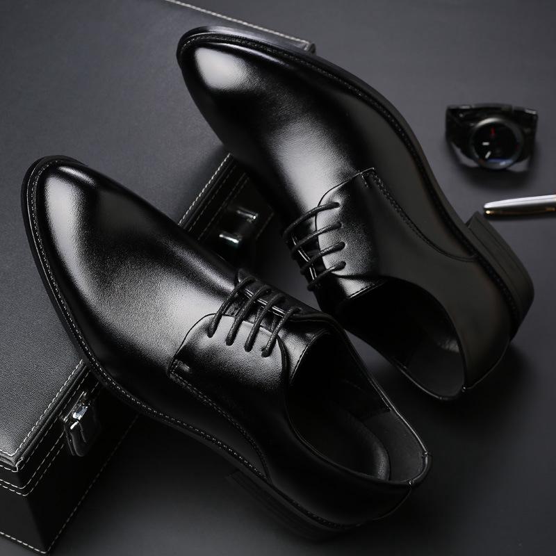 Men Breathable Leather Shoes Formal Business Shoes Pointed Toe Lace Up Wedding Shoes Men Large Size Amazon Shoes for Men