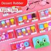 4 Pieces Per Set Cute Donut Dessert Eraser Simulation Dessert Shape ThreeDimensional Detachable Student Learning Stationery