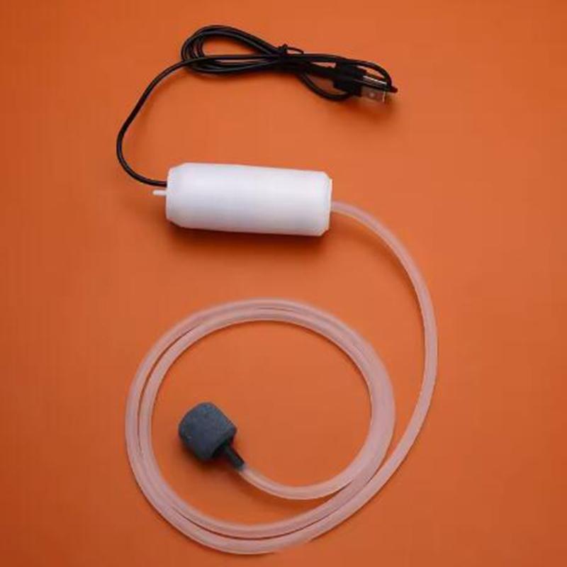 Silent Oxygenator Small Oxygen Pump Portable Mini Usb Charging Fish Tank Oxygen Pump Fish Farming Aquarium Supplies Black White