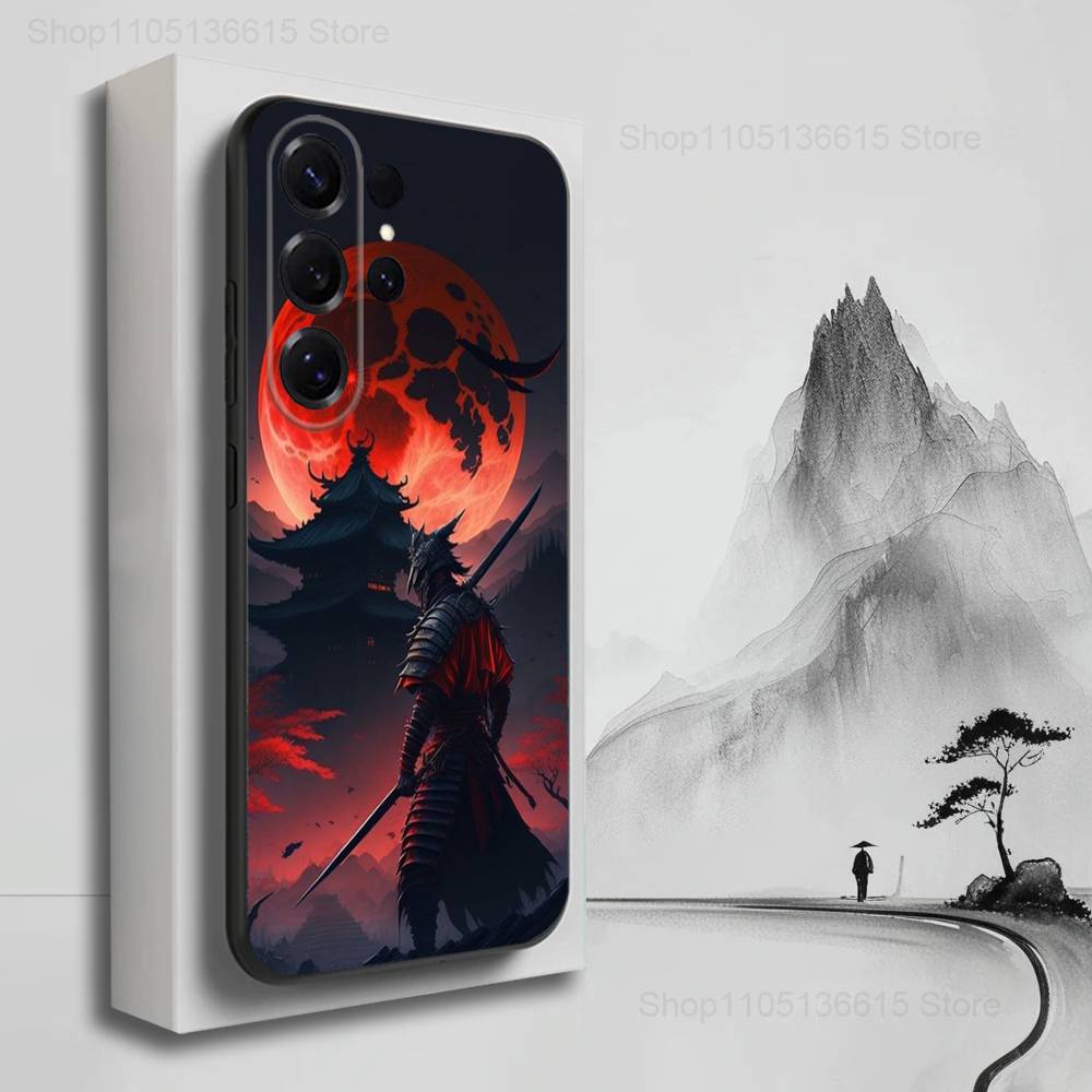 Чехол Bushido с рисунком Самурайское искусство Для Samsung S21,S9,S22,S25,S20,S10,Plus,Ultra,S24,S23,FE,Lite, Мягкий силикон, Черный