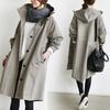 Женский тренч с длинным рукавом, хлопковая куртка-худи, куртка-ветровка оверсайз, свободного кроя, осенняя верхняя одежда