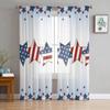 Independence Day Pentagram Sheer Window Curtains For Living Room Kitchen Children Bedroom Voile Hanging Curtain