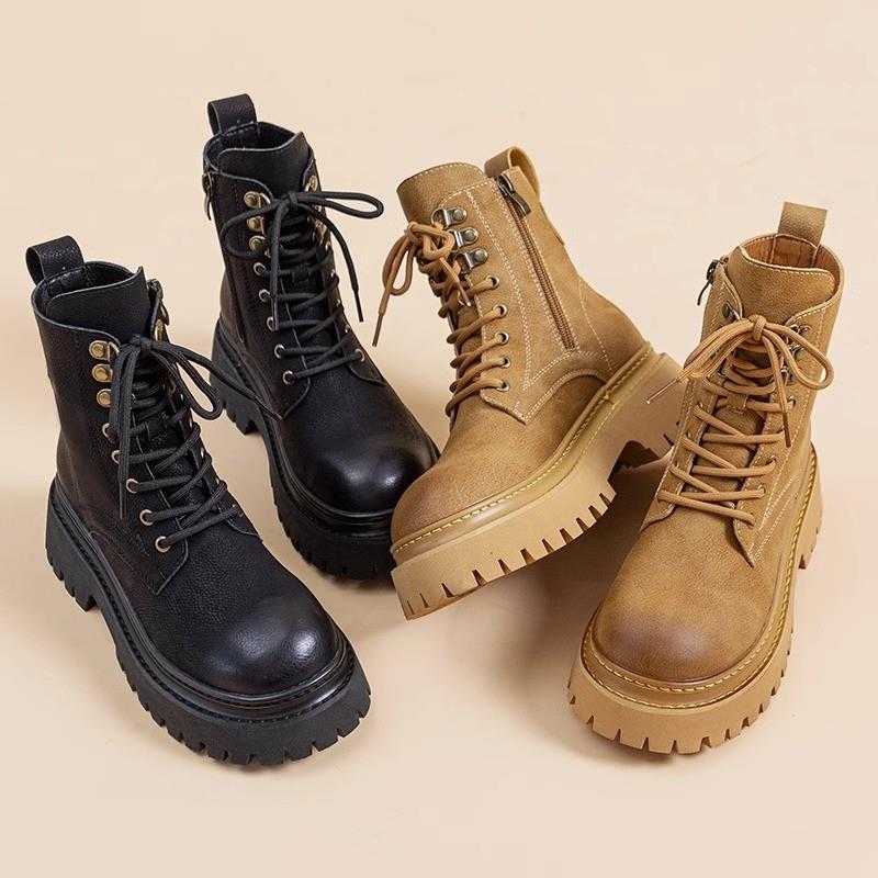 Ботинки в британском стиле ретро локомотивные ботинки Martin женские на толстой подошве показывают новые весенние и осенние ревень маленькие красные синие летающие модные и для отдыха