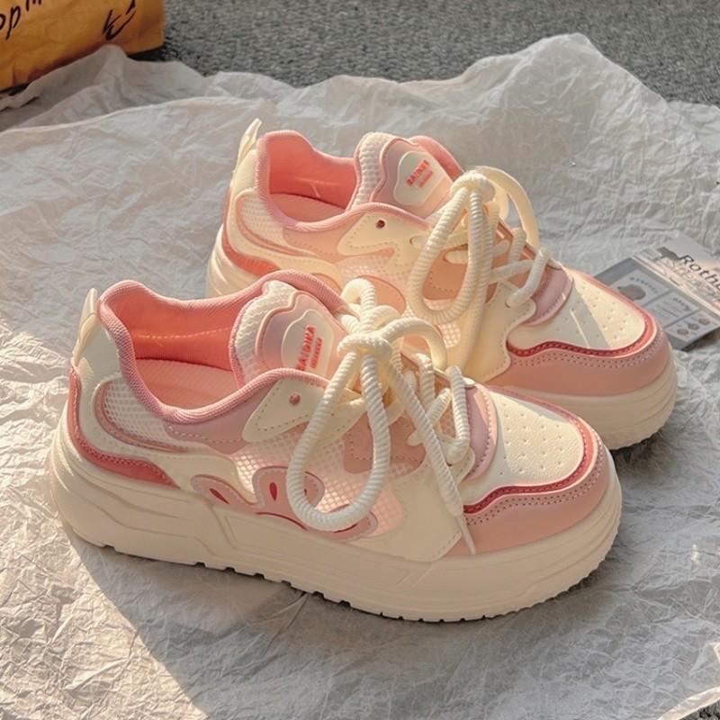 Модные женские повседневные балетки Осень Новая мода Дышащие кроссовки на платформе Удобное увеличение роста Уличная нескользящая вулканизированная обувь