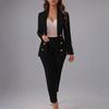 Женский брючный костюм, двубортный блейзер, комплект из 2 предметов, деловой наряд, женский офисный рабочий жакет и брюки