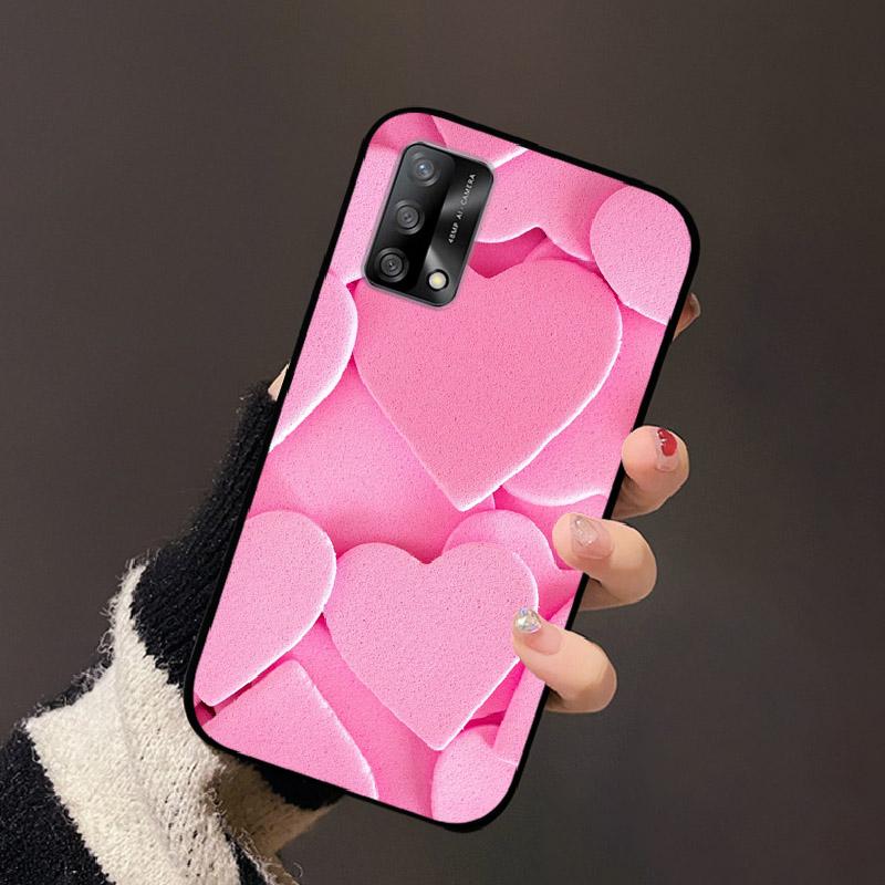 Для OPPO A74 4G Oppo F19 Чехол Роскошный Цветок Черный Мягкий Силиконовый Чехол для Телефона Для OPPO A74 4G Задняя Крышка F19 Coque Мультяшный Бампер