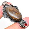 Natural Boulder Opal, Garnet Gemstone 925 Sterling Silver Pendant 2.76" T2c70