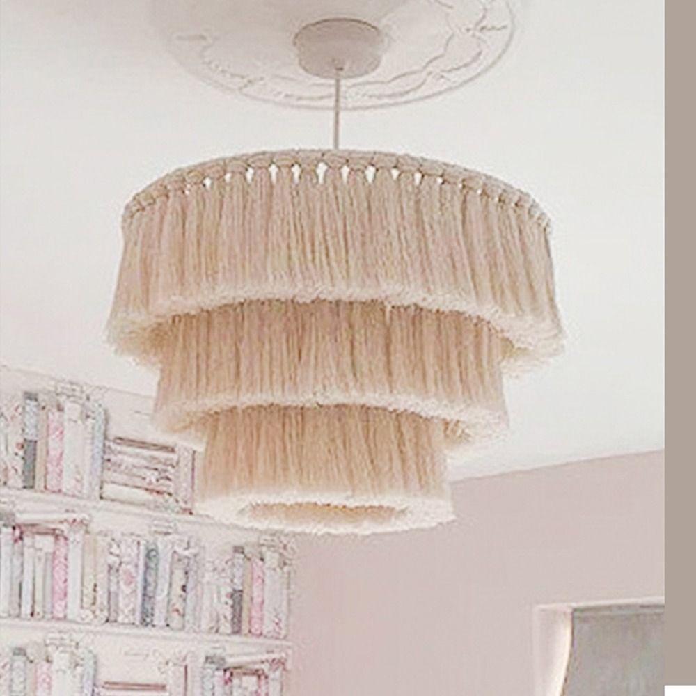 Тканый гобелен ручной работы, изысканный классический абажур с кисточками из макраме, креативный деревенский подвесной светильник, чехол для ресторана