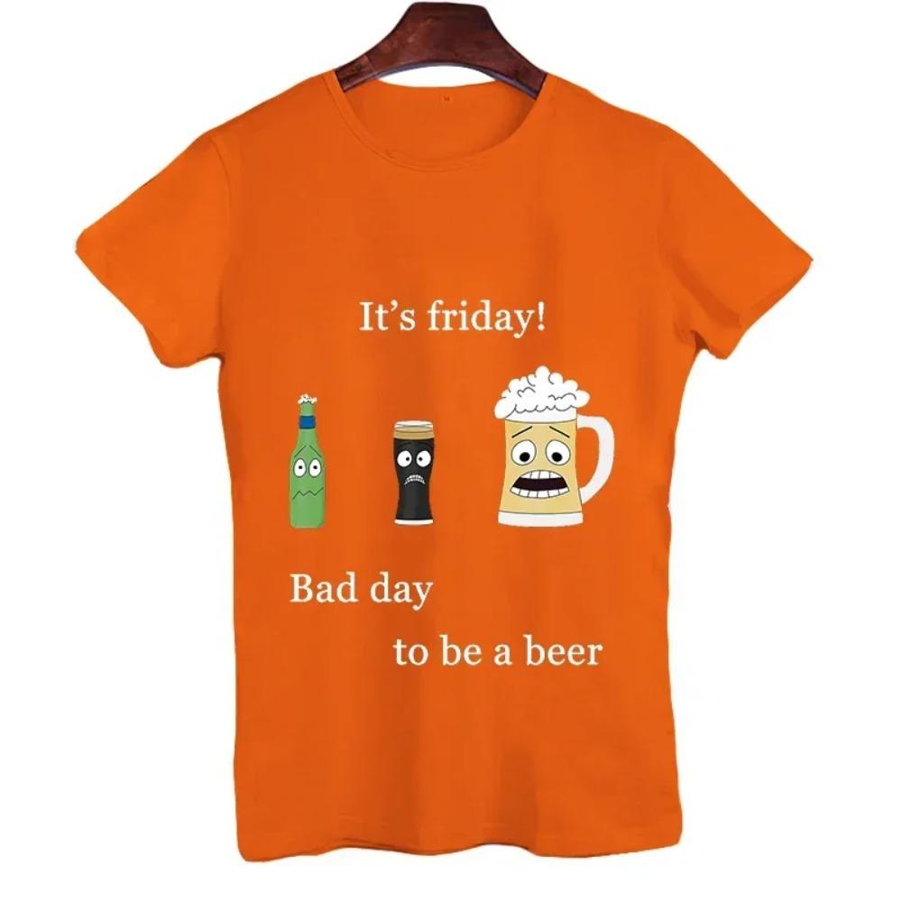 2023 Мужская футболка It's Friday Bad Day To Be A Beer Смешная мужская футболка Мужская лучшая брендовая новая мужская футболка с коротким рукавом