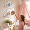 3Pcs Cloud-shaped Modern Wall Bookshelf Multifunctional Modern Style Wooden Wall Storage Rack for Living Room Display Stands