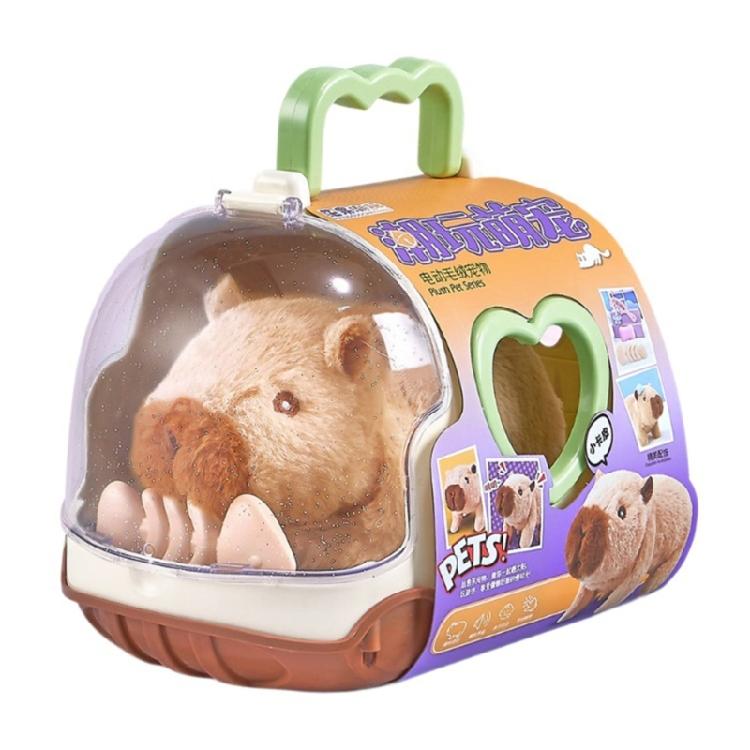 Sounding Animal Electric Pet Plush Capybara Toy with Simulation Movement Raise a Pet Toy for Kids and Toddler Fun Gift