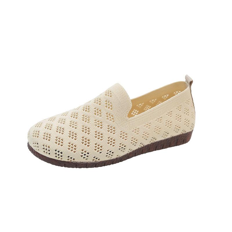 Одиночные туфли для женщин Неглубокие мокасины с круглым носком Женская обувь на плоской подошве Весна Осень Однотонные удобные дышащие мокасины