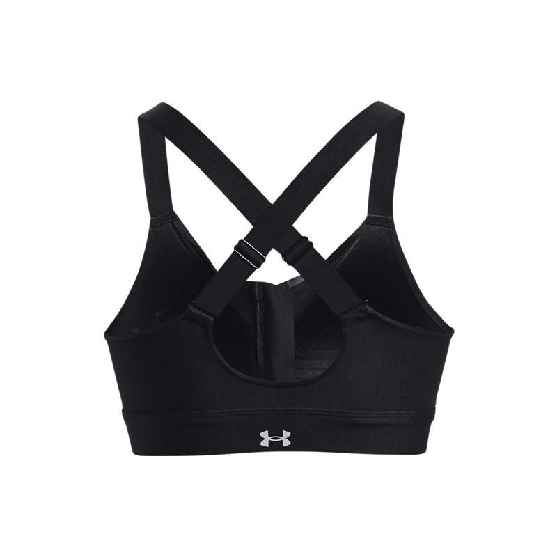 Under Armour Однотонный спортивный бюстгальтер с двумя бретелями на молнии, женское нижнее белье, черный 1374122-001