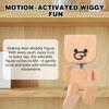 Sets Shaking Feet Woodens Doll with 12Pcs Magnetic Expressions, Handmade Shaking Wooden Man Car Dashboard Decoration