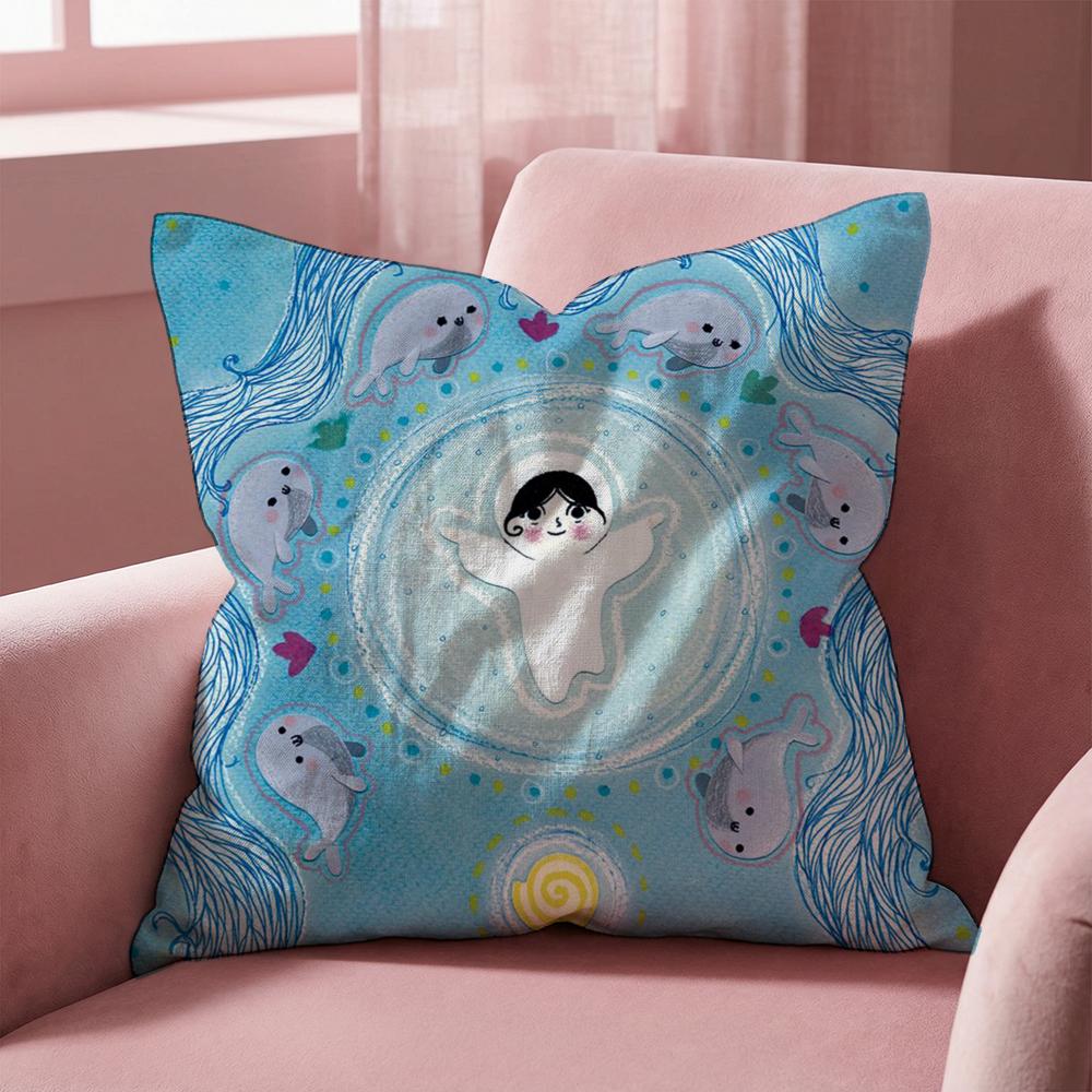 Ireland S-Song of the Sea Cushion Cover Multi-Scene Pillow Cover for Home & Car - Reversible, Soft & Durable for Daily Use