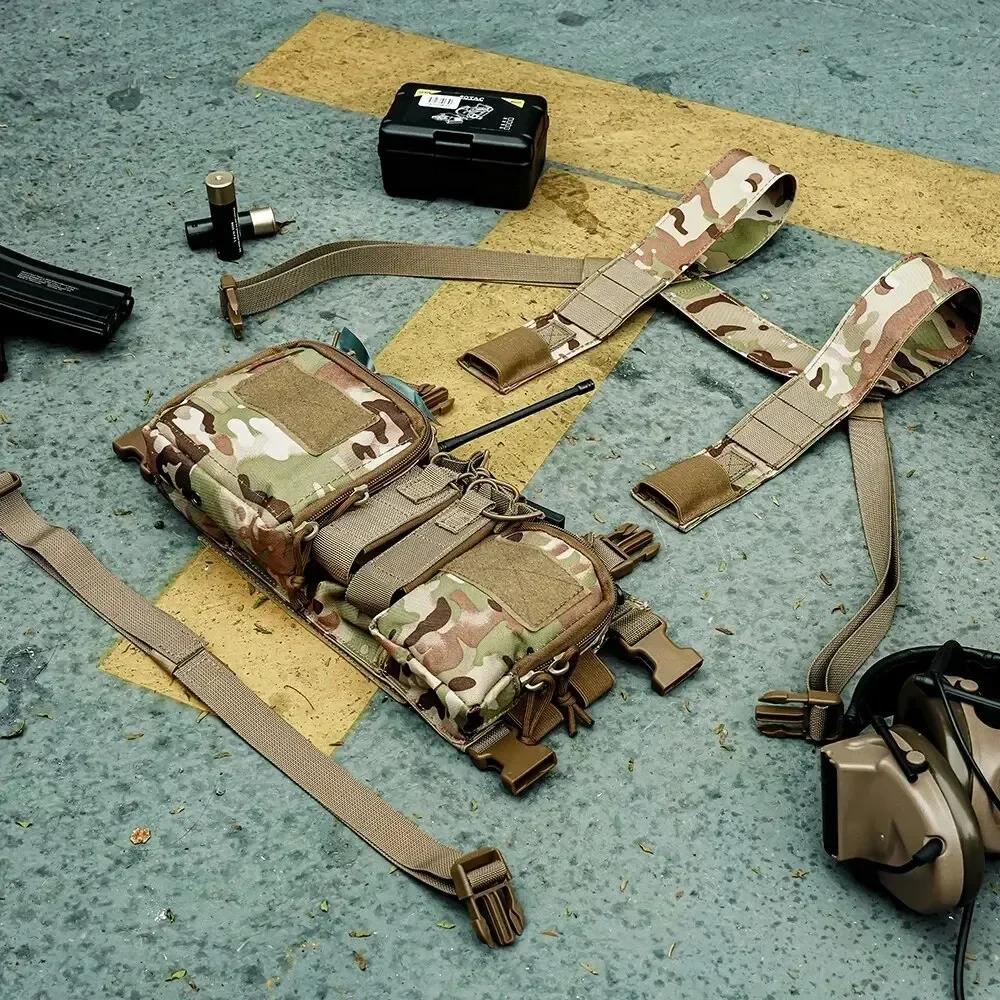 Тактический нагрудный жилет ToolBag Полевой тренировочный жилет Многофункциональный камуфляжный ремень с несколькими карманами для кемпинга на открытом воздухе CS Match Pack
