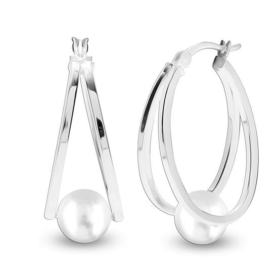 LeCalla Ювелирные изделия из стерлингового серебра S925 с овальными жемчужинами для женщин