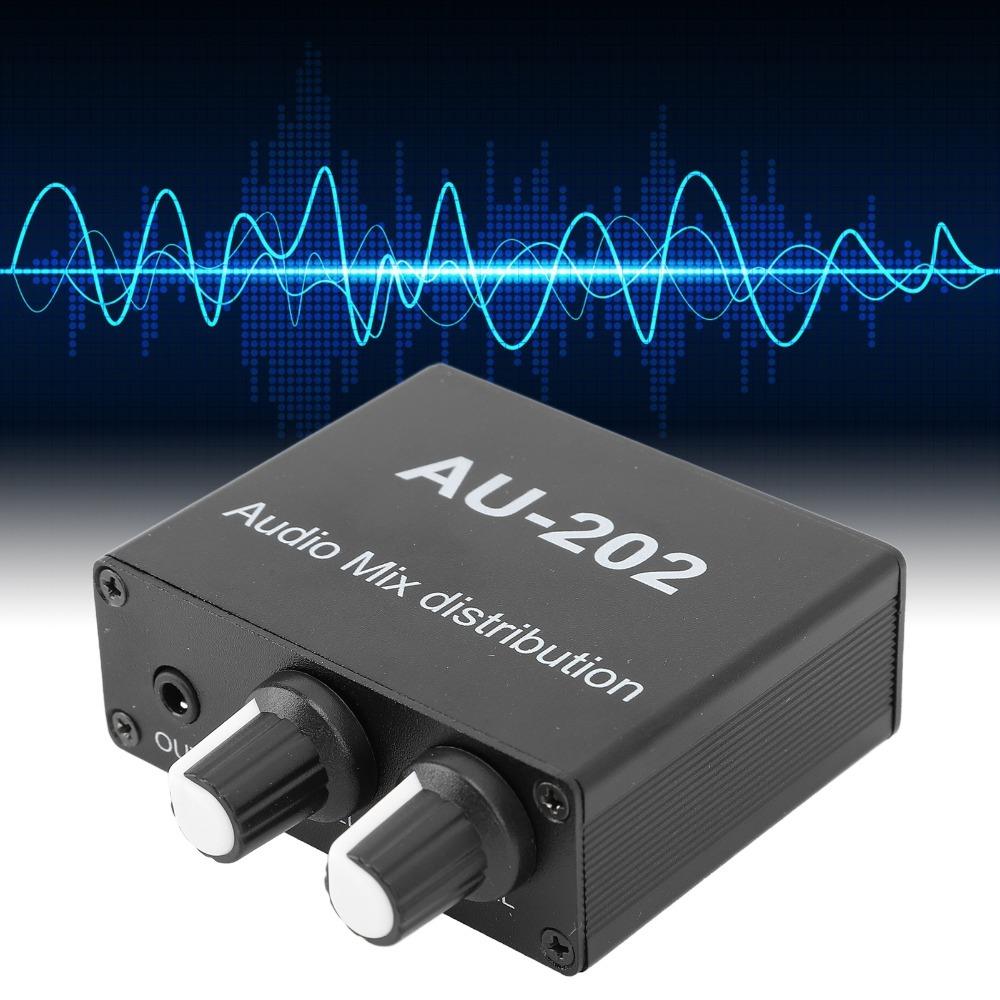 Independent Volume Control Small Sound Mixer 3.5mm Headphone Mixer Stereo Mixer  For Headphone