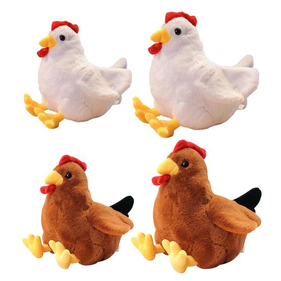 Cute Lovely Ornament Adorable Stuffed Animal Cartoon Chicken Doll Kids Toy Farmhouse Decor Easter Cock