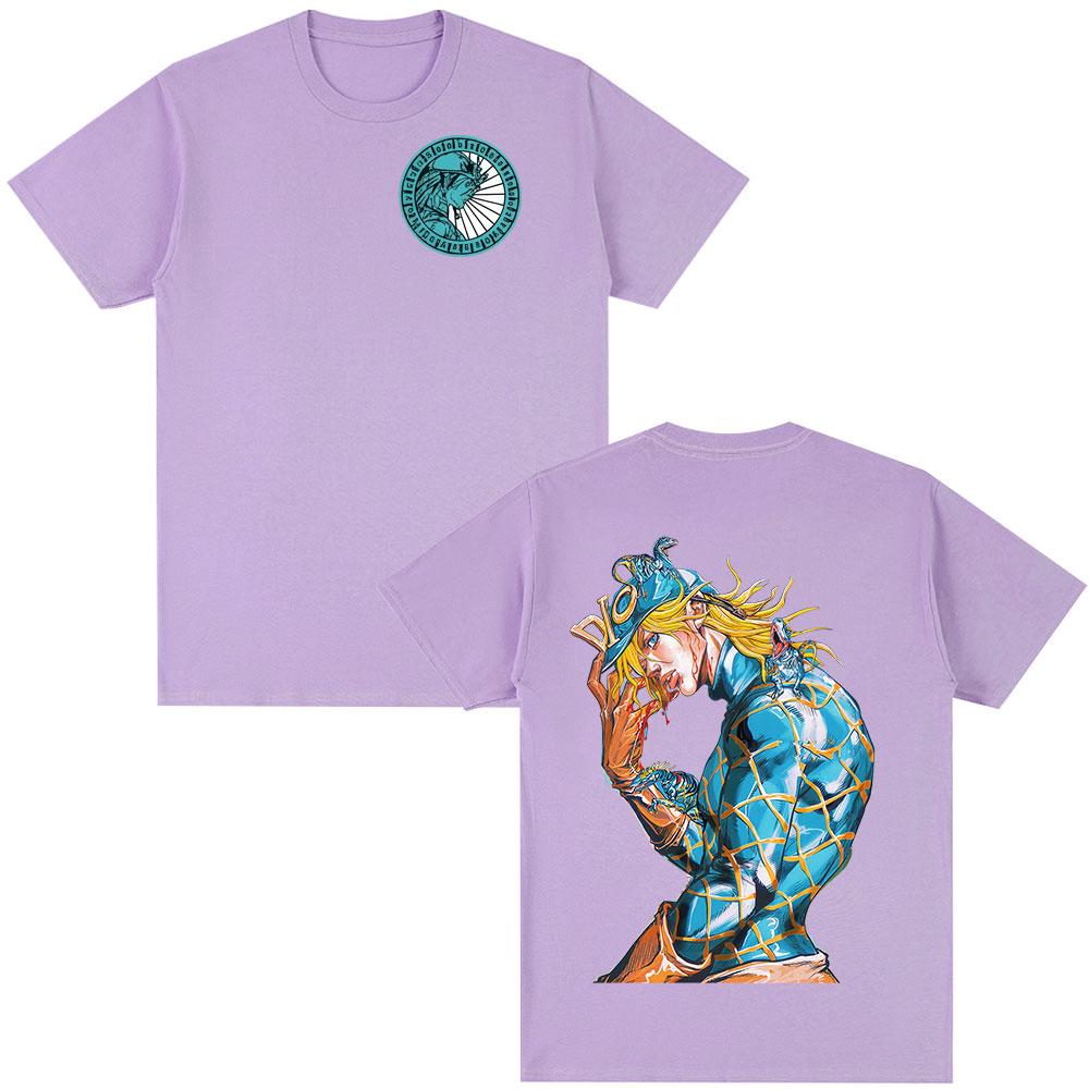 Аниме JoJo's Bizarre Adventure STEEL BALL RUN Диего Брандо Футболки Унисекс Женская Одежда Повседневные Футболки с Коротким Рукавом Оверсайз