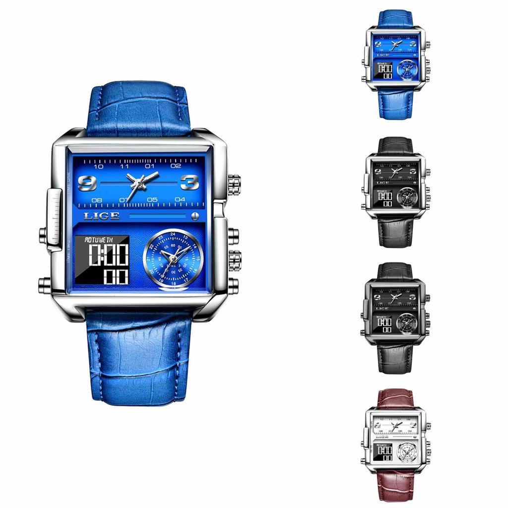 Мужские водонепроницаемые светящиеся наручные часы-будильник для бега