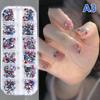 12 Grid Mini Nail  Flat Back Beautify Nails Diy Decorative 3D Manicure Nail Art Decorations For Girls