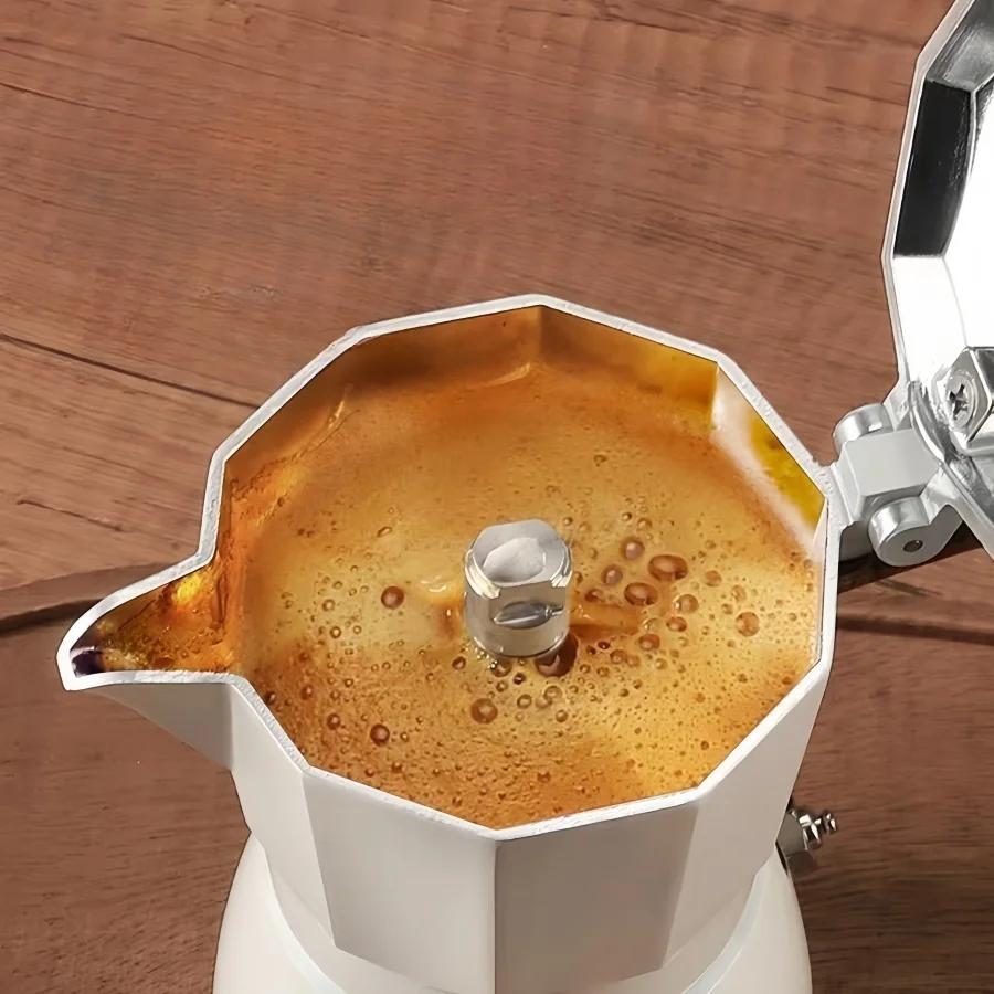 Upgraded Double-valve Moka Pot Double-valve Extraction Hollow Visual Espresso Pot Professional Home Cafe Outdoor CoffeeEquipment