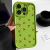 Мягкий матовый чехол для телефона TPU с рисунком вишни для iPhone 16 Pro Max 15 Pro 14 13 12 11 XR XS, противоударный защитный бампер для объектива