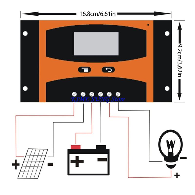 Контроллер солнечной панели L5BD 20A 12V 24V С двойными USB-портами Высокоэффективный ЖК-дисплей Функция Регулятор аккумулятора