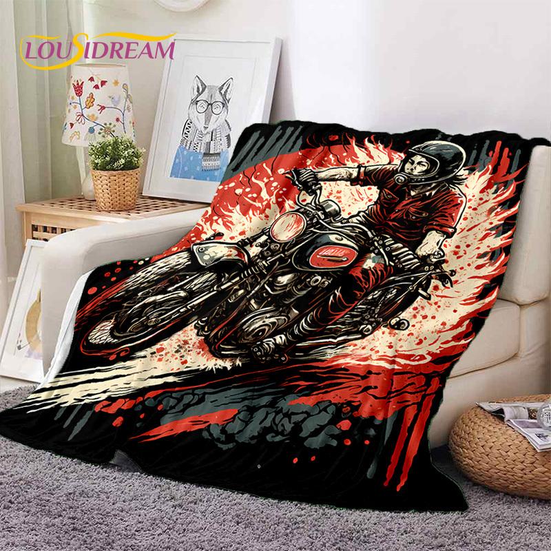 Motocross Motorcycle Soft Blankets,Keep Warm Throw Blanket Comfortable Blanket for Picnic Beds Sofa Home Bedroom Hiking Gift