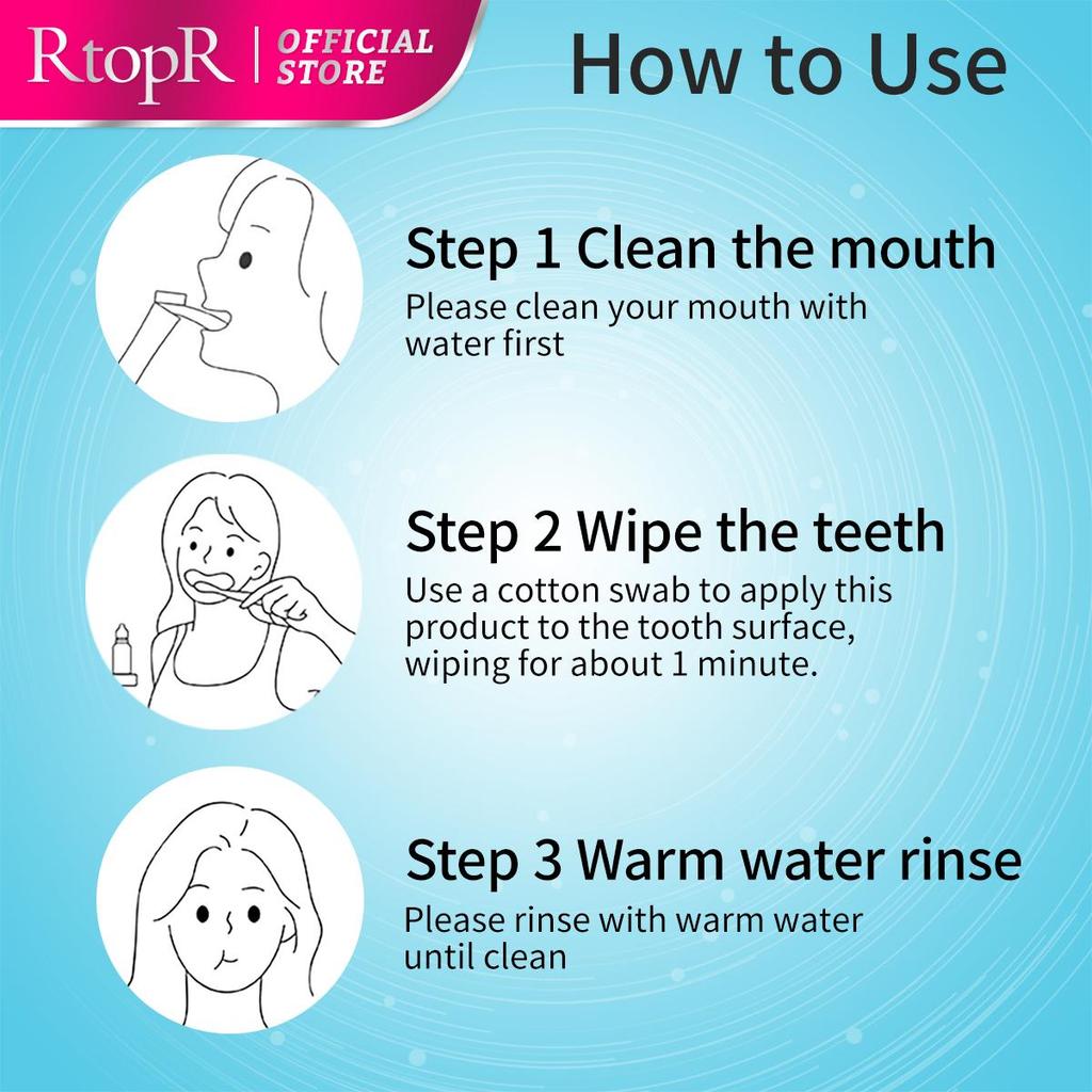 RtopR Эссенция для гигиены полости рта, отбеливающая эссенция для ежедневного использования, эффективное удаление налета, пятен, чистящее средство, вода для чистки зубов