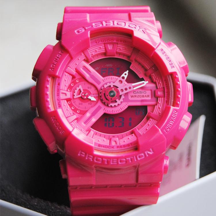 CASIO Women's Liquid Crystal/Analog Dual Display Series Pink Watch GMA-S110CC-4 GMA-S110CC-4