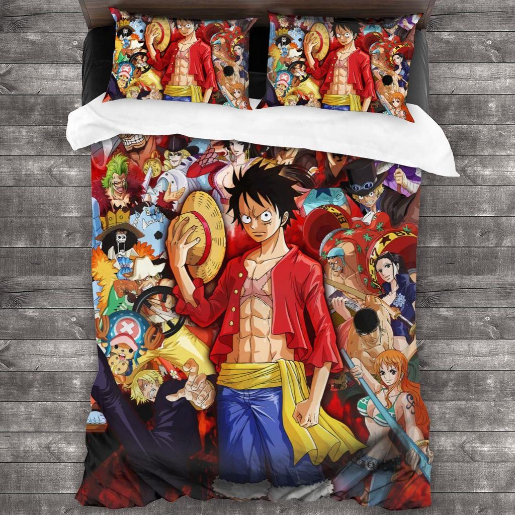 Комплект постельного белья One Piece Односпальный Двуспальный Полный Queen King Размер Комплект постельного белья для взрослых Детей Спальня Комплекты с пододеяльником Комплект простыней размера Queen
