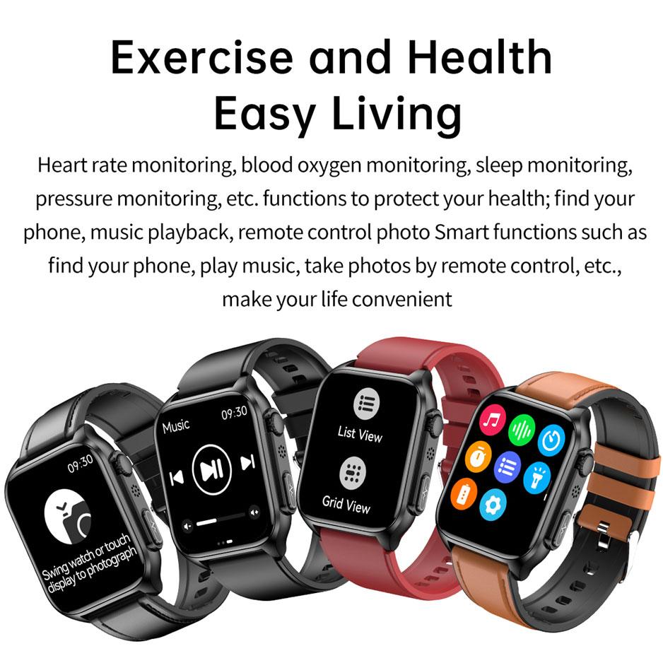 2024 Новый Bluetooth Звонок Мониторинг Сна ЭКГ+ПГГ Смарт-Часы Мужчины Частота Пульса Артериальное Давление Кислород Температура Тела IP67 Смарт-Часы