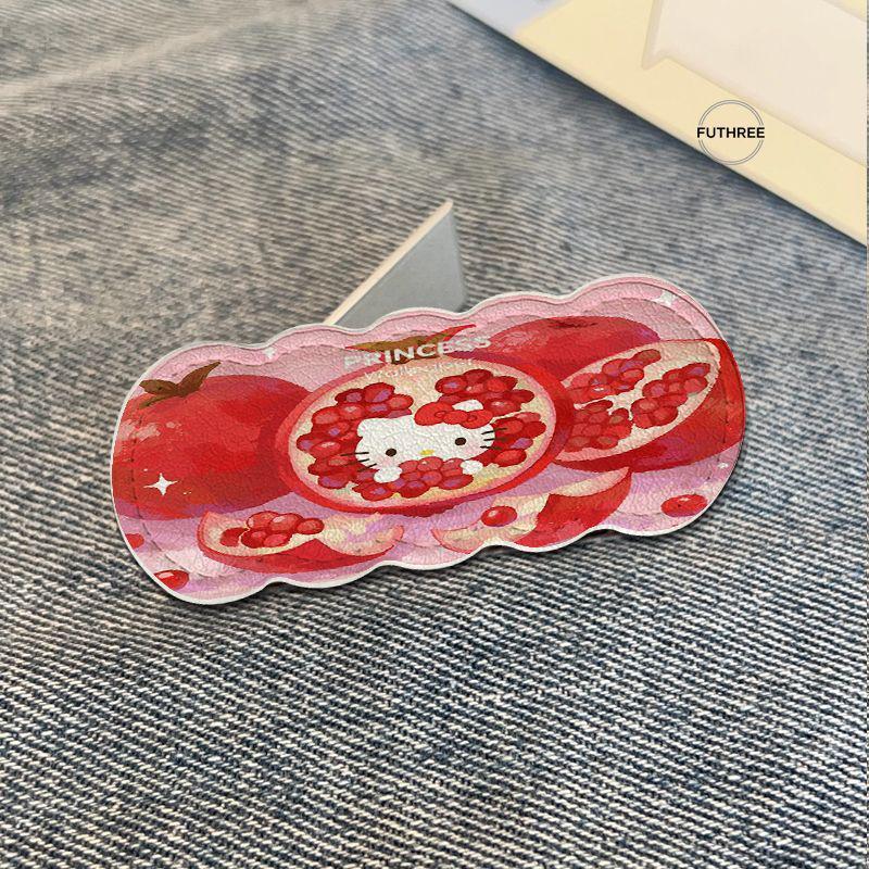 Hello Kitty Portable Folding Stand - Mini Metal Leather Sticker for Students and Women