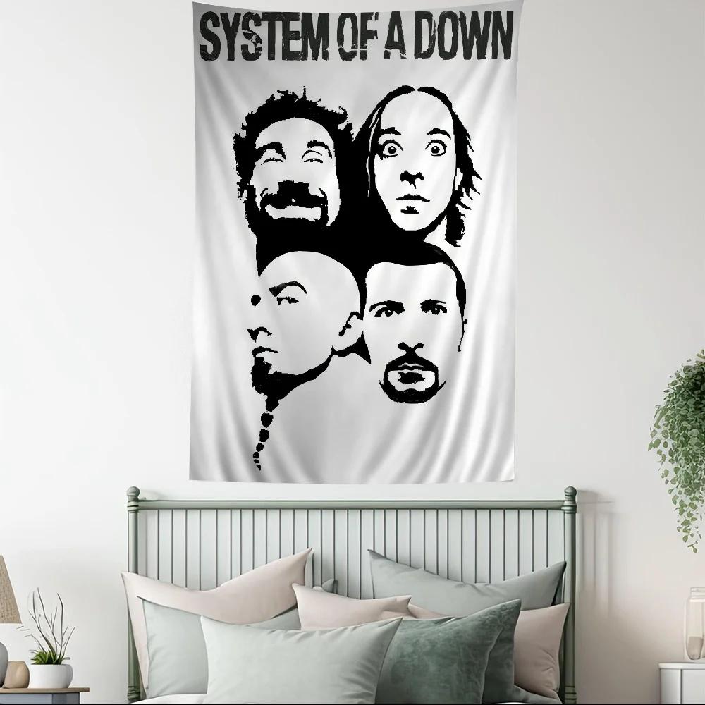 Гобелен группы System of a Down Настенный ковер в тематике рок-музыки для спальни гостиной Декоративный стильный прочный Высококачественный для фанатов музыки